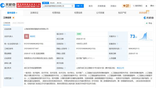 阶跃星辰成立启跃星辰智能科技公司，注册资本1000万布局信息系统集成服务